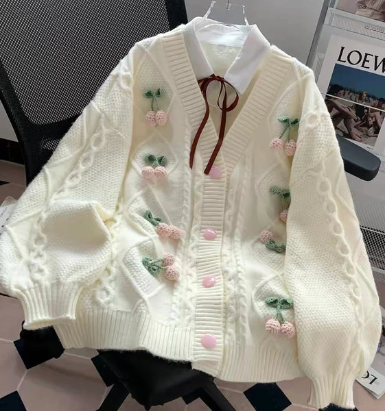 Cute Strawberry Sweater Coat JK3936