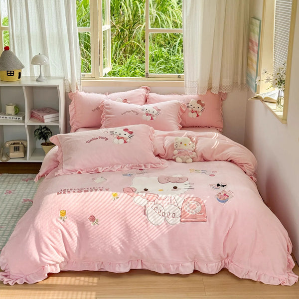 Cute Pink Cat Bedding Set JK3934