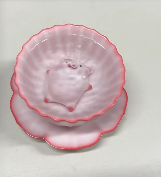 Kawaii Pig Bottle And Coaster JK3926