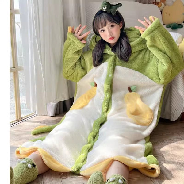 Cute Dinosaur Winter Pajamas Dress JK3676