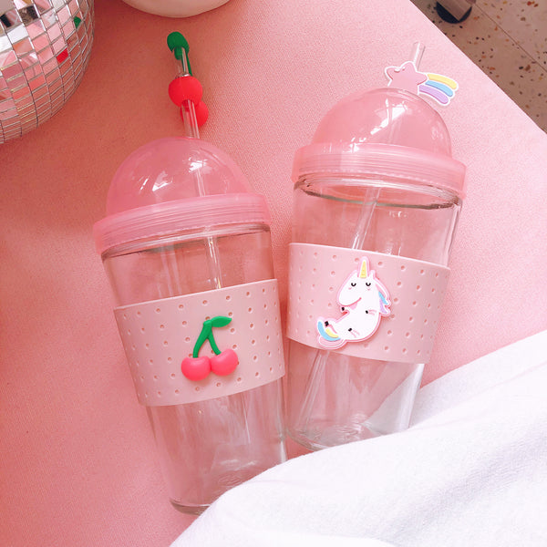 Fresh Strawberry and Unicorn Water Bottle  JK1359