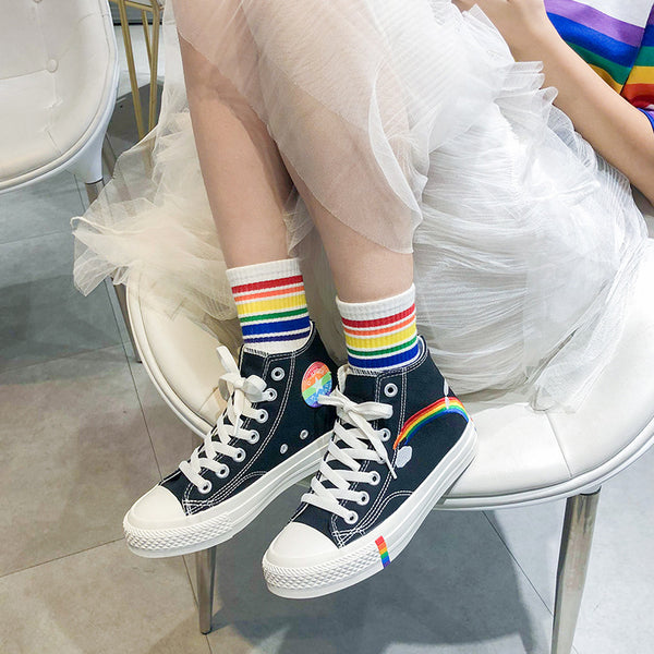 Fashion Rainbow Canvas Shoes JK2500