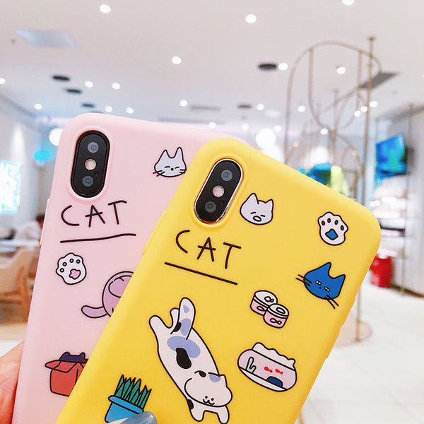 Lovely Cats Phone Case for iphone 6/6s/6plus/7/7plus/8/8P/X/XS/XR/XS Max/11/11 pro/11 pro max JK1850