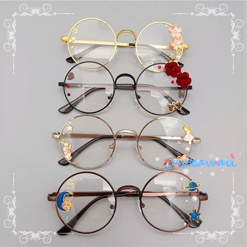 Fashion Lolita Flowers Glasses JK1297