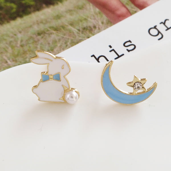 Rabbit and Moon Earrings JK1964