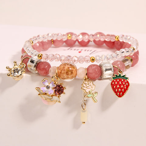Strawberry and Flowers Bracelet JK2727