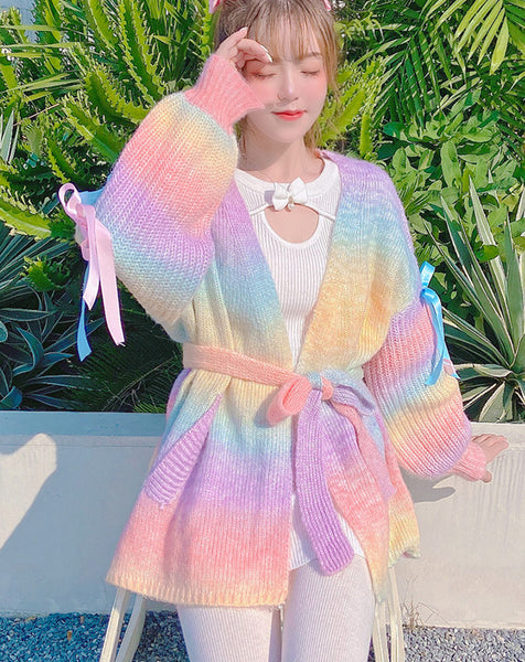 Fashion Rainbow Sweater Coat JK2605