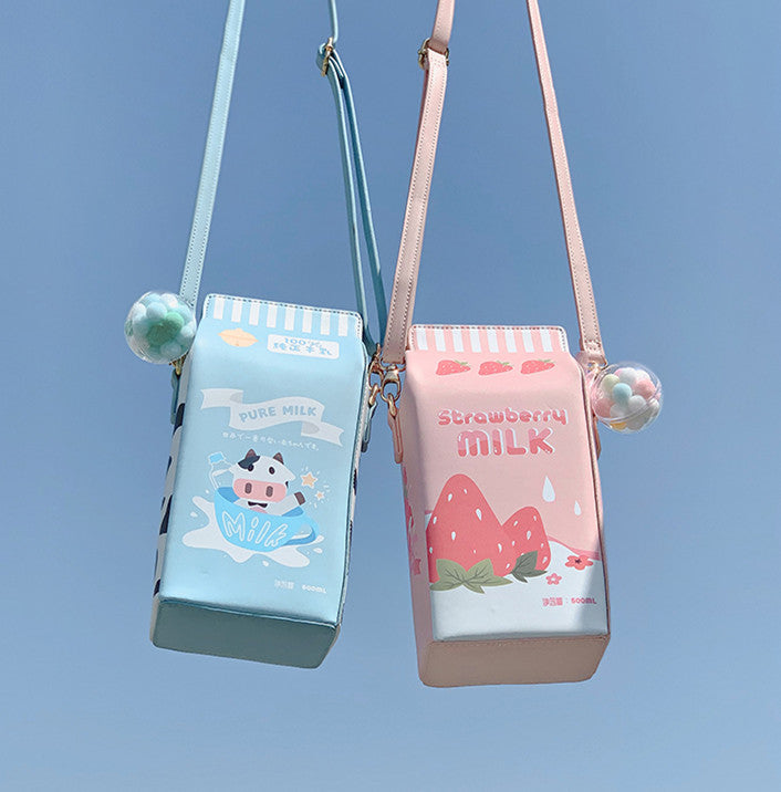 Kawaii Strawberry Milk Shoulder Bag JK2911