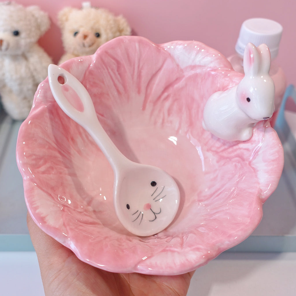 Shallow Red Rabbit Bowl Lovely Rabbit Bowl JK2828 – Juvkawaii