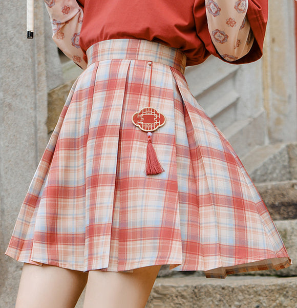 Fashion Girls Heart Pleated Skirt JK2550