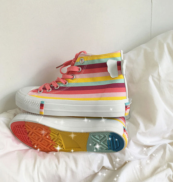 Fashion Rainbow Canvas Shoes JK1938
