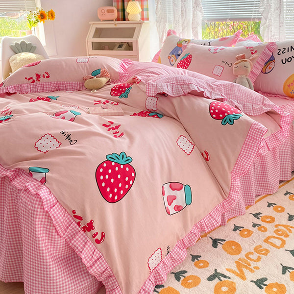 Kawaii Strawberry  Bedding Set JK2900