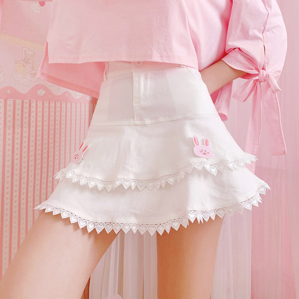 Cute Rabbit Plaid Skirt JK2851