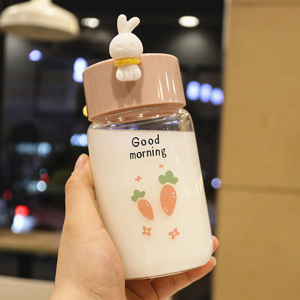 Cute Carrots Glass Water Bottle  JK2325