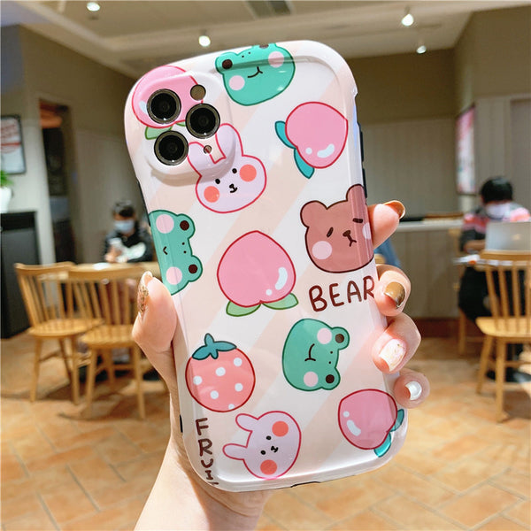 Cartoon Bear and Rabbit Phone Case for iphone7/7plus/8/8P/X/XS/XR/XS Max/11/11 pro/11 pro max JK2089