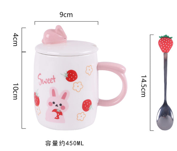 Sweet Strawberry Rabbit Mug Cup JK2799