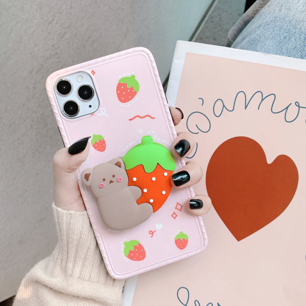 Lovely Bear and Rabbit Phone Case for iphone7/7plus/8/8P/X/XS/XR/XS Max/11/11 pro/11 pro max JK2130