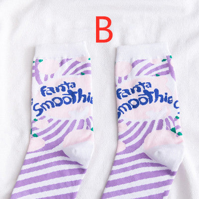 Fashion Strawberry Milk Socks JK1568