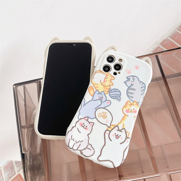 Lovely Cats Phone Case for iphone7/7plus/8/8P/X/XS/XR/XS Max/11/11 pro/11 pro max/12/12pro/12mini/12pro max JK2794