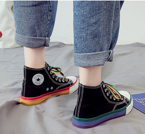 Fashion Rainbow Canvas Shoes JK2228