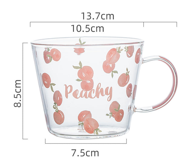 Sweet Peach Glass Water Cup JK2833