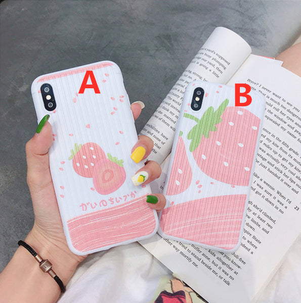 Fashion Strawberry Phone Case for iphone 6/6s/6plus/7/7plus/8/8P/X/XS/XR/XS Max JK1556