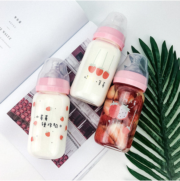 Cute Strawberry Nipple Water Bottle  JK2259