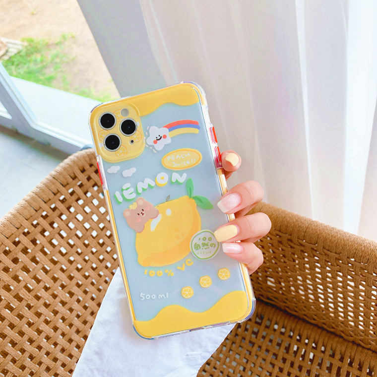 Peach and Lemon Phone Case for iphone7/7plus/8/8P/X/XS/XR/XS Max