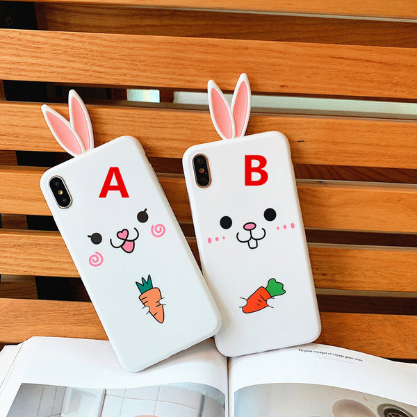 Lovely Rabbit Phone Case for iphone 6/6s/6plus/7/7plus/8/8P/X/XS/XR/XS Max JK1200
