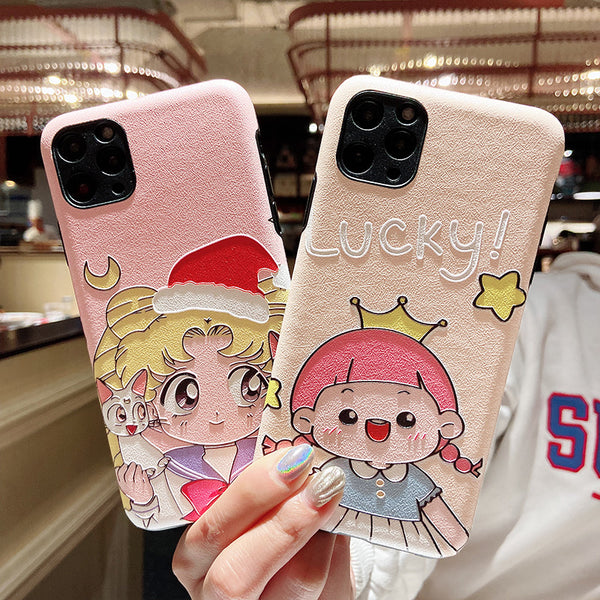 Lucky Girl and Usagi Phone Case for iphone 6/6s/6plus/7/7plus/8/8P/X/XS/XR/XS Max/11/11 pro/11 pro max JK2000