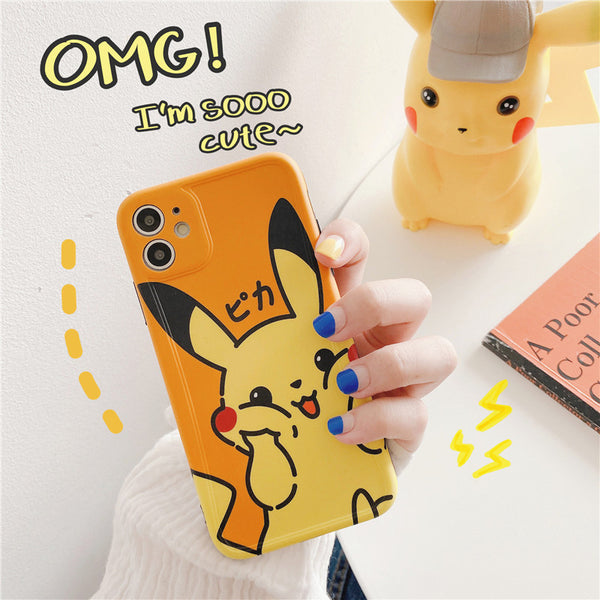 Kawaii Pikachu Phone Case for iphone7/7plus/8/8P/X/XS/XR/XS Max/11/11 pro/11 pro max JK2176