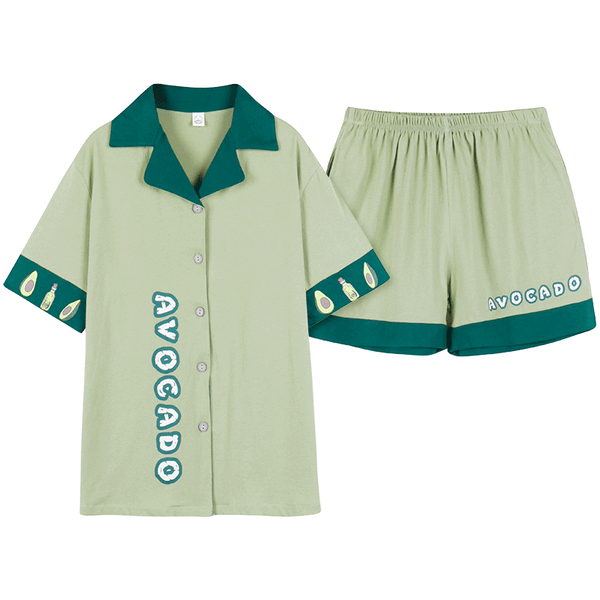Cute Avocado Summer Pajamas Suit JK2129
