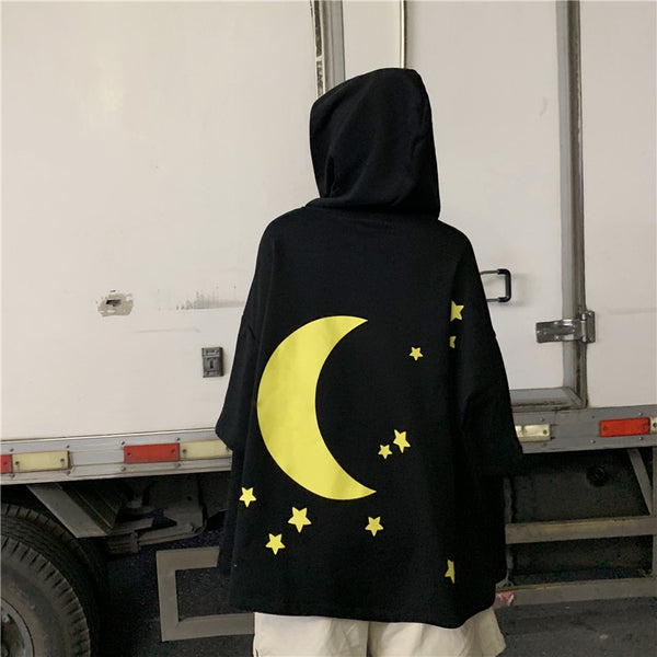 Fashion Moon and Stars Oversize Hoodie JK1877