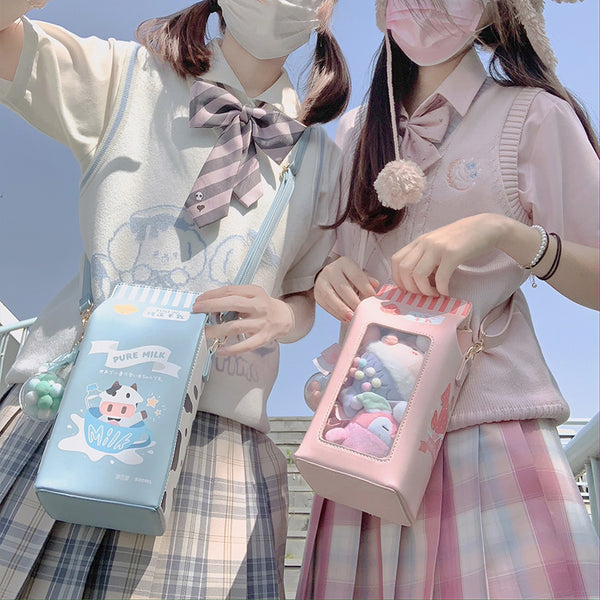 Kawaii Strawberry Milk Shoulder Bag JK2911