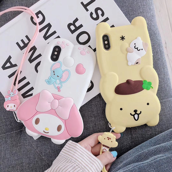 Kawaii Cinnamoroll and Hello kitty Phone Case for iphone 6/6s/6plus/7/7plus/8/8P/X/XS/XR/XS Max JK1673