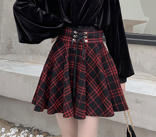 Fashion High Waist Plaid Skirt JK2189 – Juvkawaii