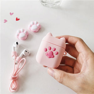 Pink Cats Paw Bottle Airpods Protector  JK1581