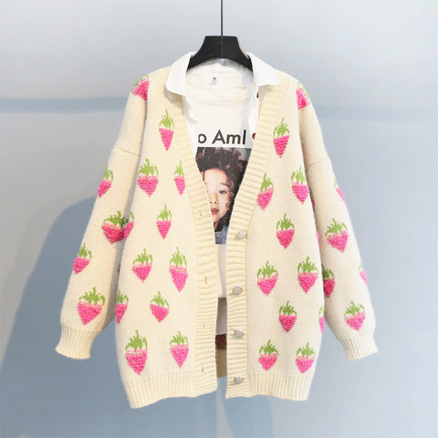 Fashion Strawberry Sweater Coat JK2134
