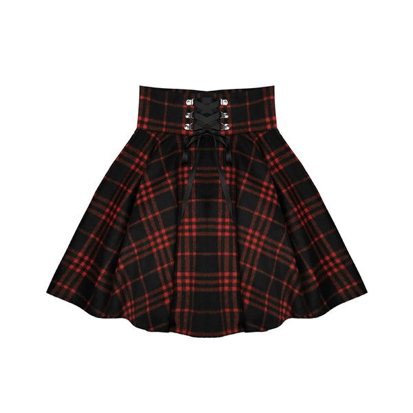 Fashion High Waist Plaid Skirt JK2189