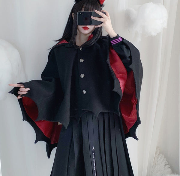 Black Devil Cloak Coat JK2915