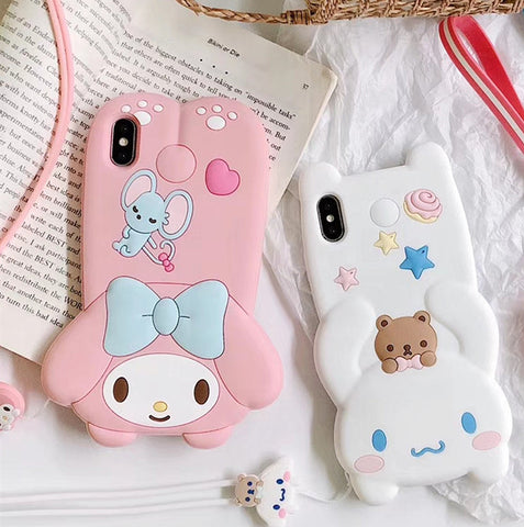 Kawaii Cinnamoroll and My Melody Phone Case for iphone 6/6s/6plus/7/7plus/8/8P/X/XS/XR/XS Max JK1719