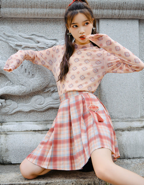 Fashion Girls Heart Pleated Skirt JK2550
