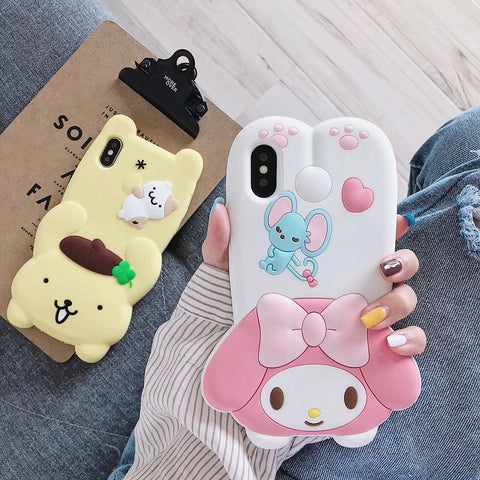 Kawaii Cinnamoroll and Hello kitty Phone Case for iphone 6/6s/6plus/7/7plus/8/8P/X/XS/XR/XS Max JK1673