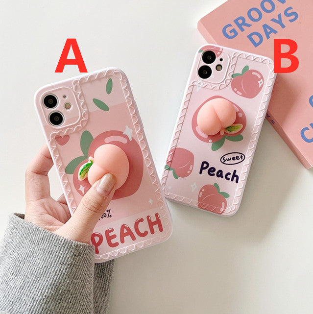 Kawaii Peach Phone Case for iphone7/7plus/8/8P/X/XS/XR/XS Max/11