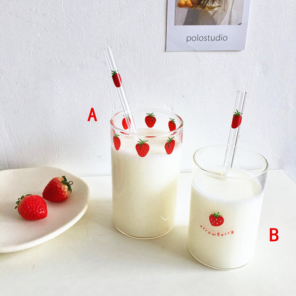 Cute Strawberry Glass Cup JK1186