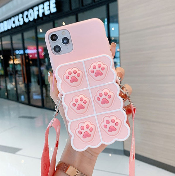 Kawaii Cat Paw Phone Case for iphone 7/7plus/8/8P/X/XS/XR/XS Max/11/11 pro/11 pro max/12/12pro/12pro max/12mini JK2865