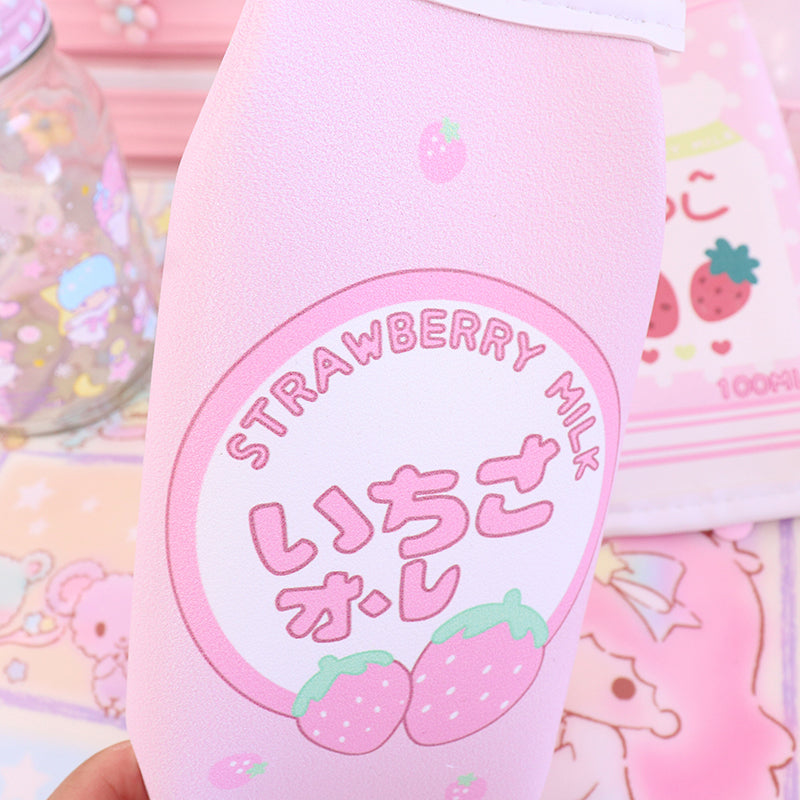 Kawaii Strawberry Milk Bag Pouch Pencil Case – Kawaiies