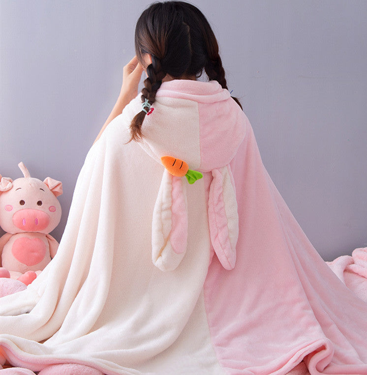 Lovely Rabbit and Bear Cloak Blanket JK1883
