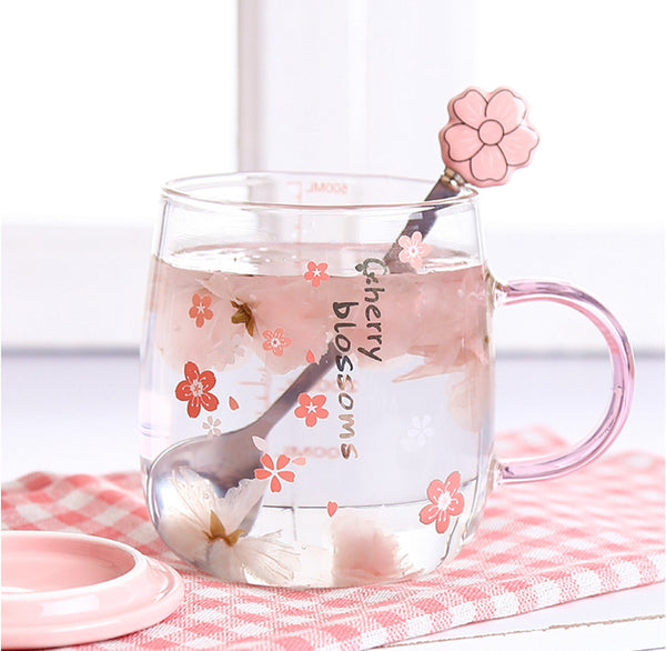 Cute Sakura Glass Cup JK2450