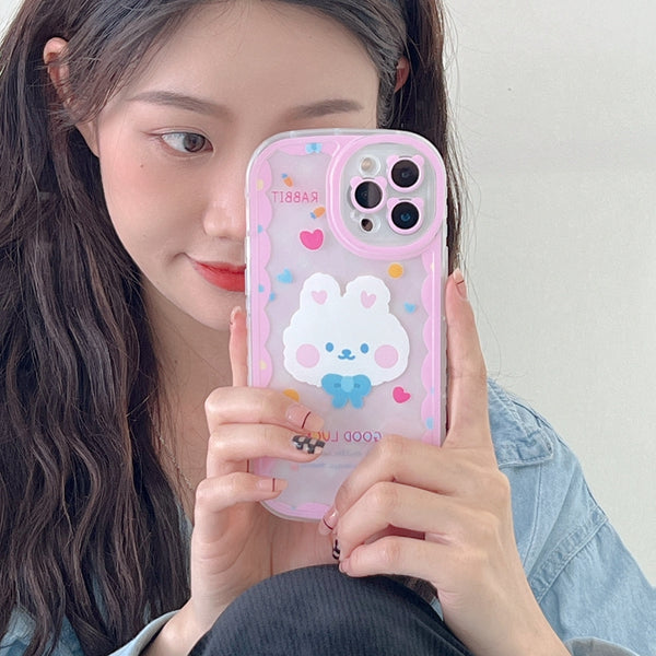 Cute Rabbit and Bear Phone Case for iphone X/XS/XR/XS Max/11/11 pro/11 pro max/12/12pro/12mini/12pro max/13/13pro/13pro max JK3120